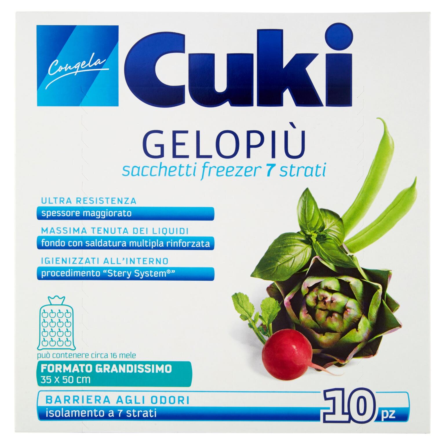 Sacchetto freezer gelo più grandi 10 pezzi 35x50cm Cuki