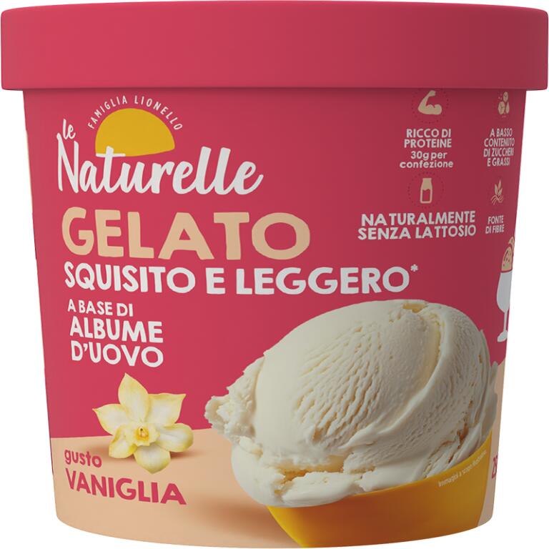 Gelato squisito e leggero a base di albume d'ovo gusto vaniglia da 250g Le naturelle