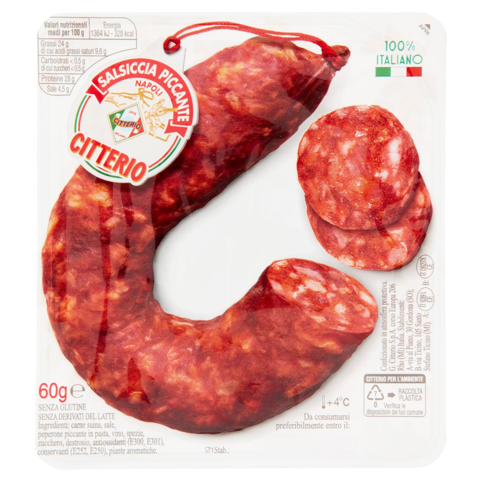Salame Piccante Napoli 60g Riassunto Citterio