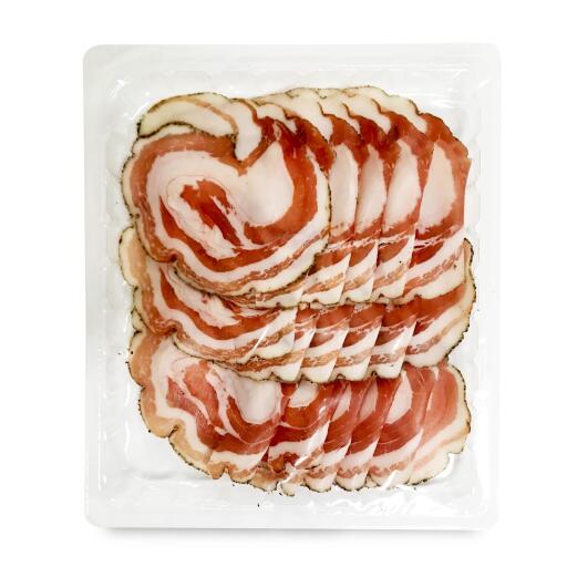 Pancetta al pepe nero vaschetta 125g Gigi il salumificio