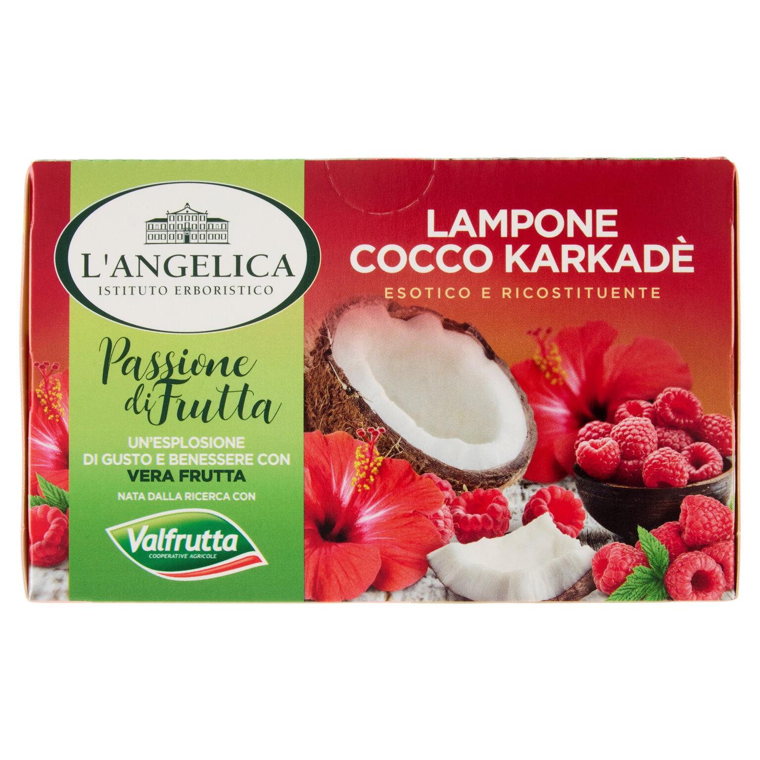 Infuso cocco e lampone Valfrutta da 15 filtri