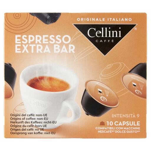 Capsule extrabar 10 pezzi 75g Cellini compatibile con macchina Dolcegusto