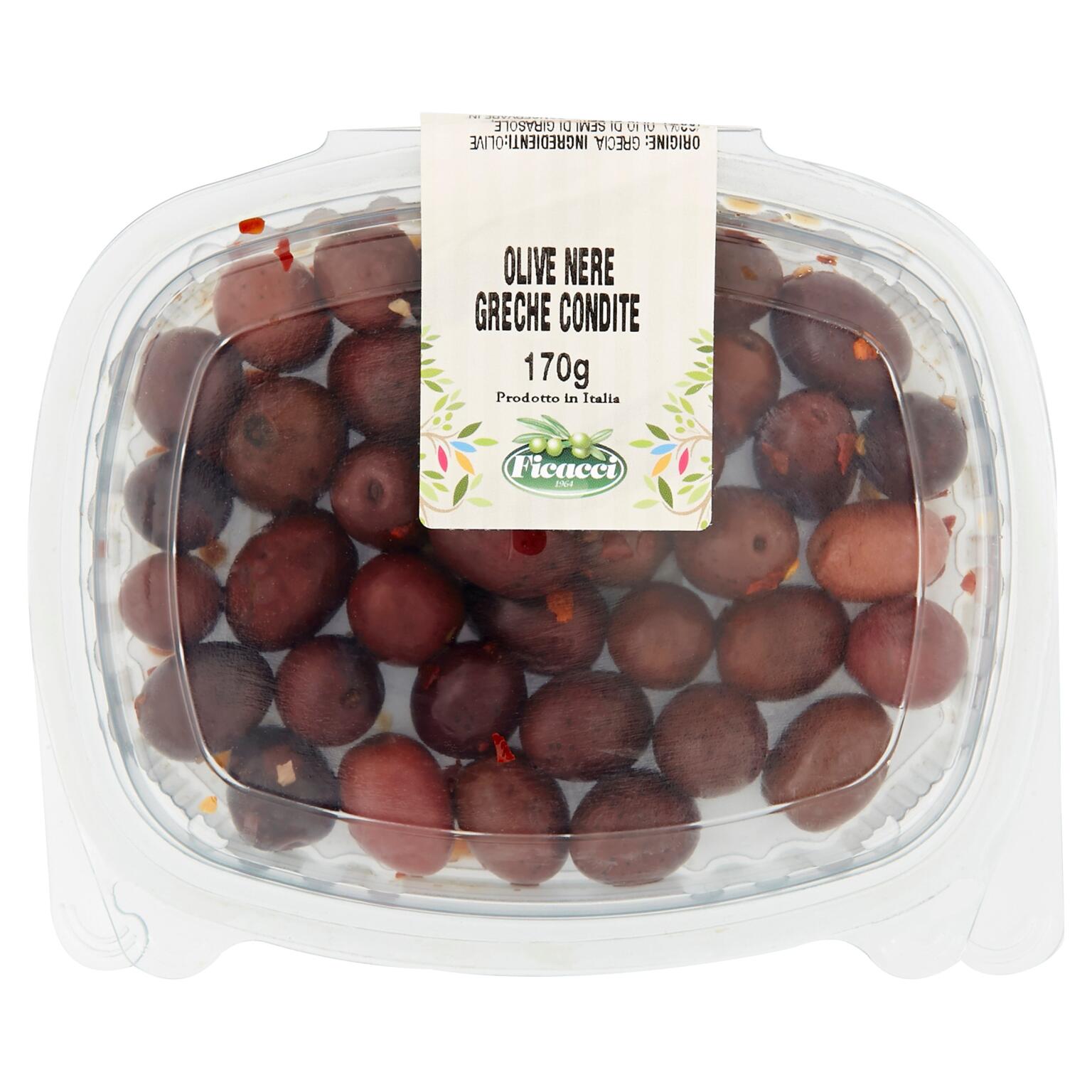 Olive nere greche condite 170g