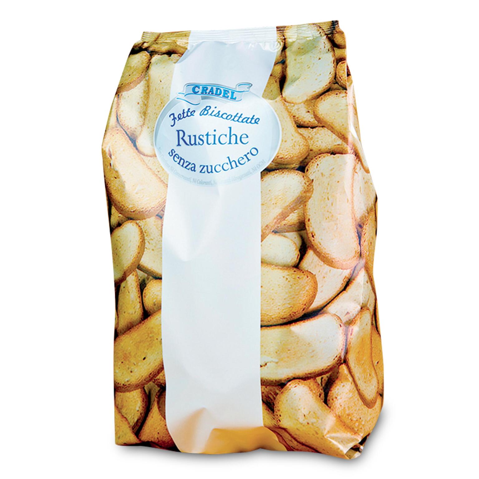 Fette biscottate rustiche senza zucchero 350g Cradel
