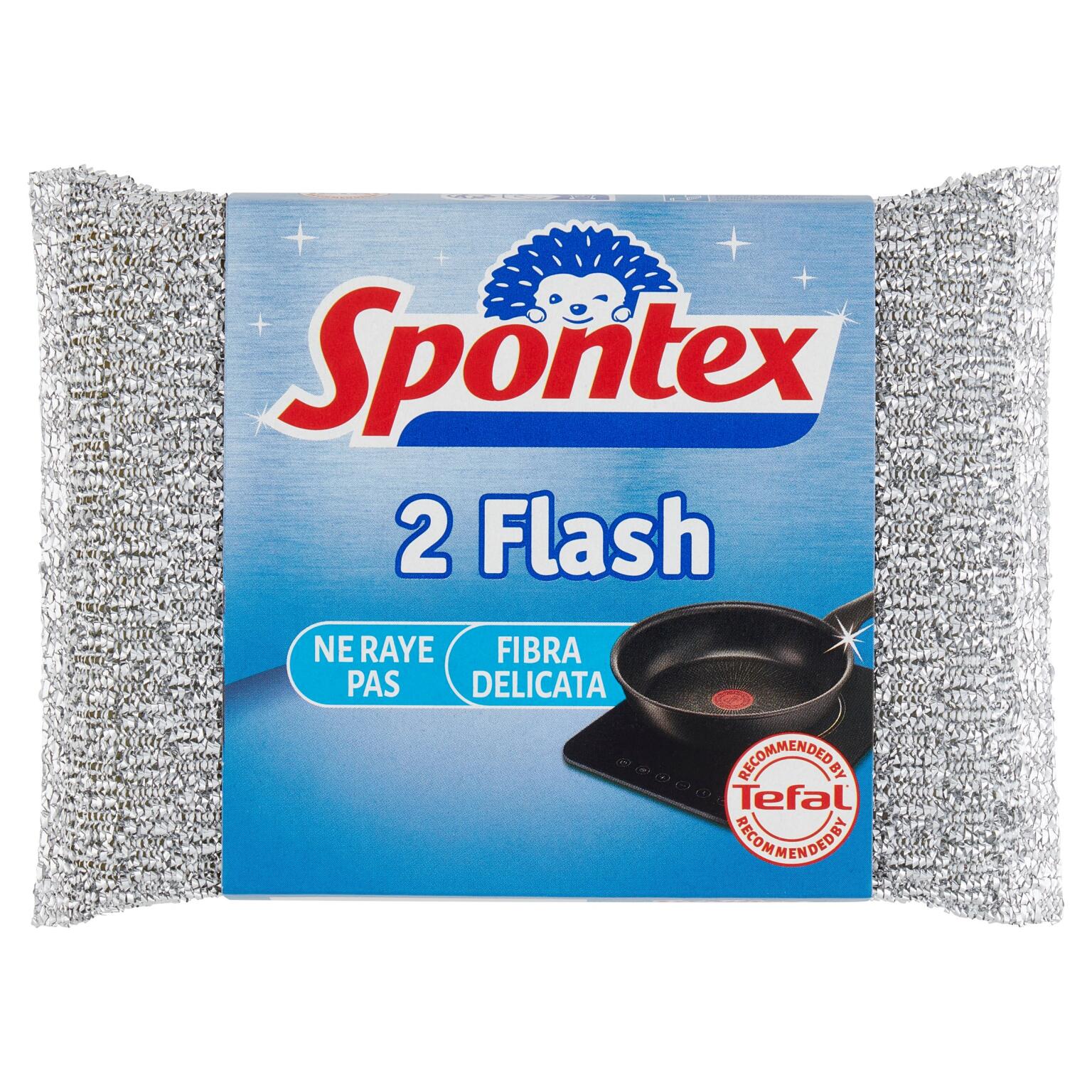 Spugna Flash fibra delicata x2 Spontex