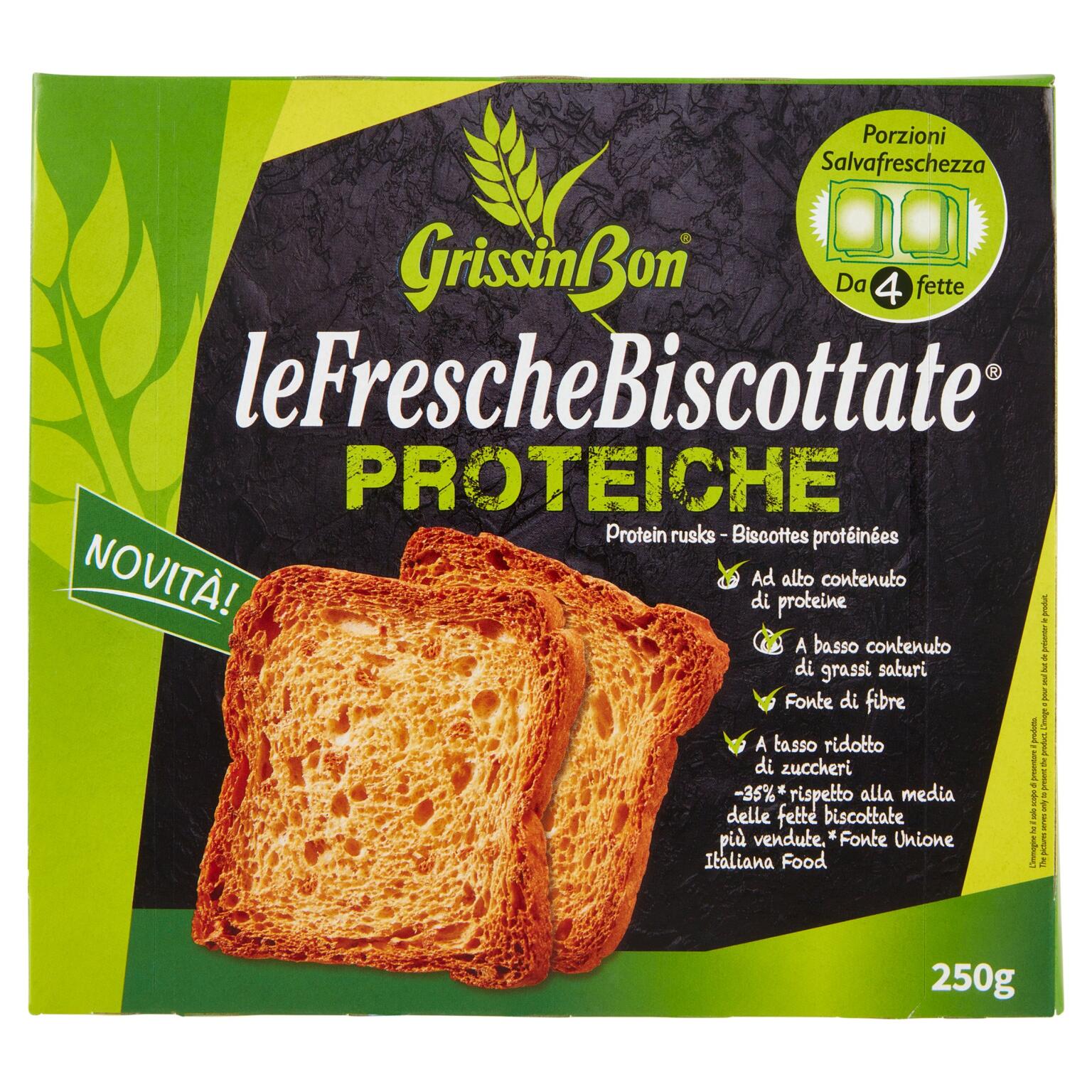 Le Fresche Biscottate Proteiche 250g Grissin Bon