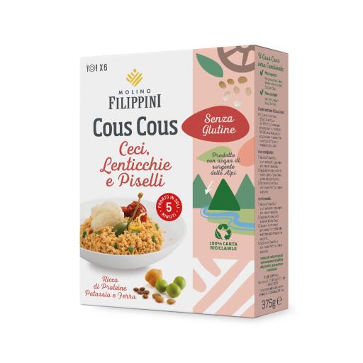 Cous cous ceci, lenticchie, piselli 375g, Molino Filippini