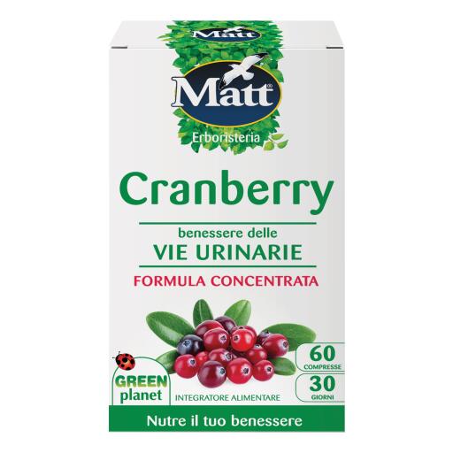 Cranberry integratore per il benessere delle vie urinarie da 60 compresse Matt