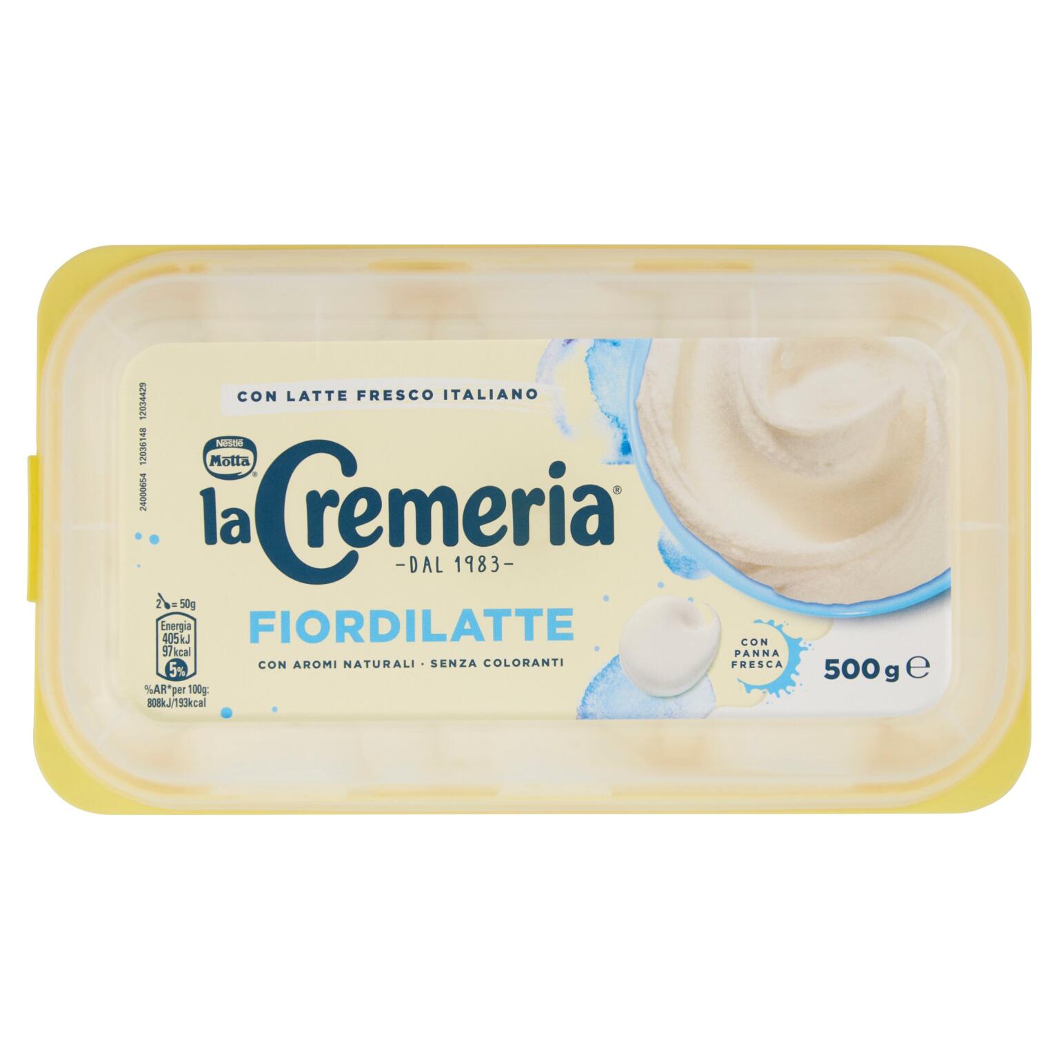 La Cremeria Motta vaschetta 500g Fiordilatte senza glutine