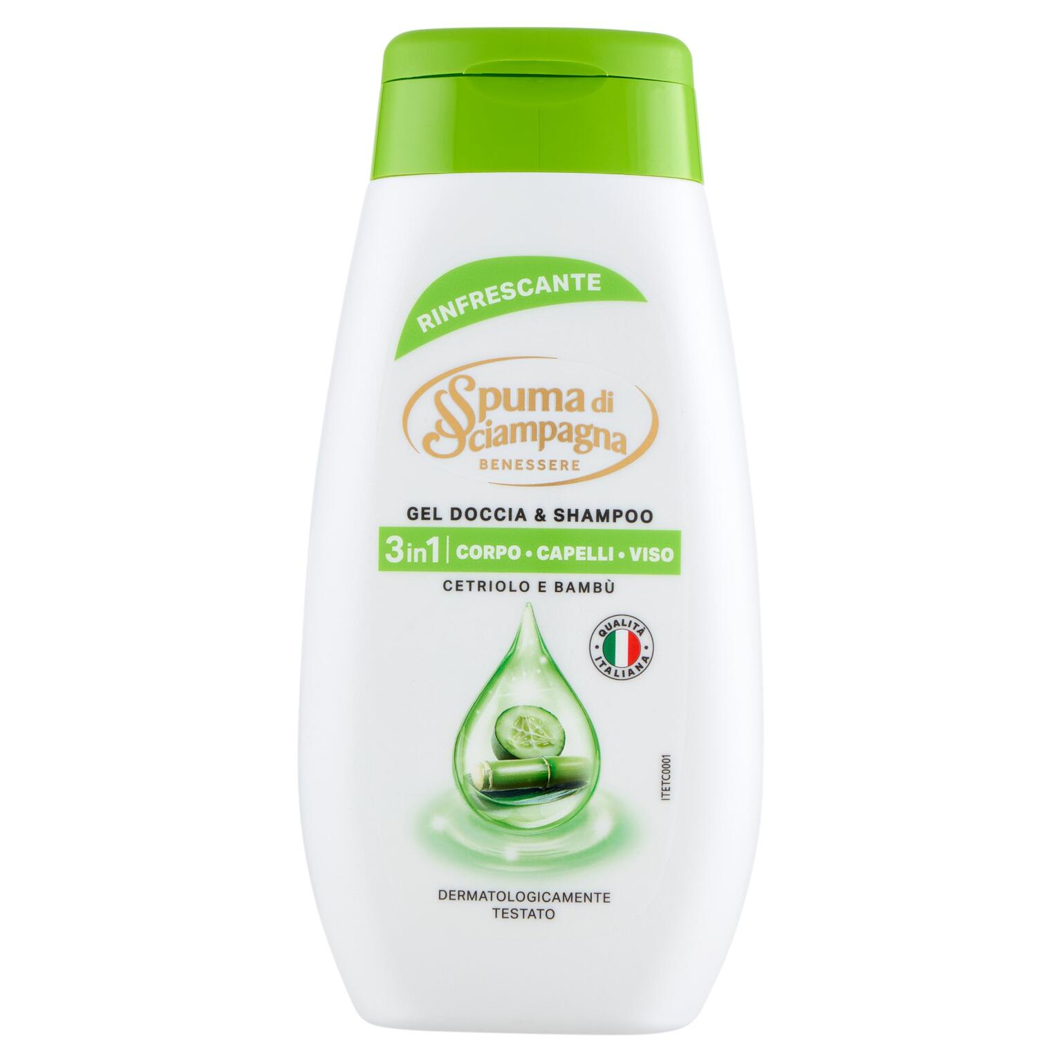 Doccia Shampoo rinfrescante cetriolo & bambù da 250ml Spuma di sciampagna