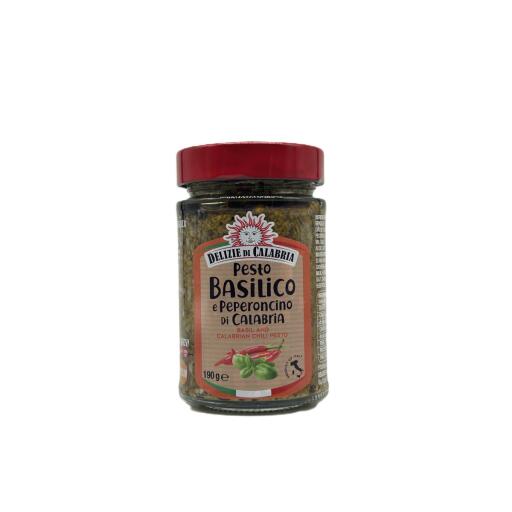 Pesto basilico e peperoncino di Calabria 190g Delizie di calabria
