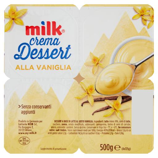 Crema Dessert alla vaniglia 4x125g Milk