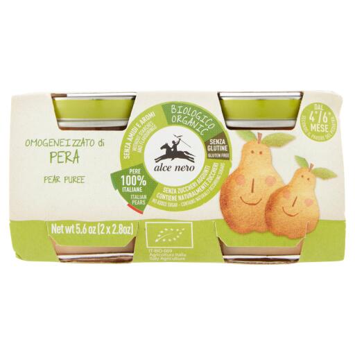 Omogeneizzato di pera 2x80g Bio Alce Nero