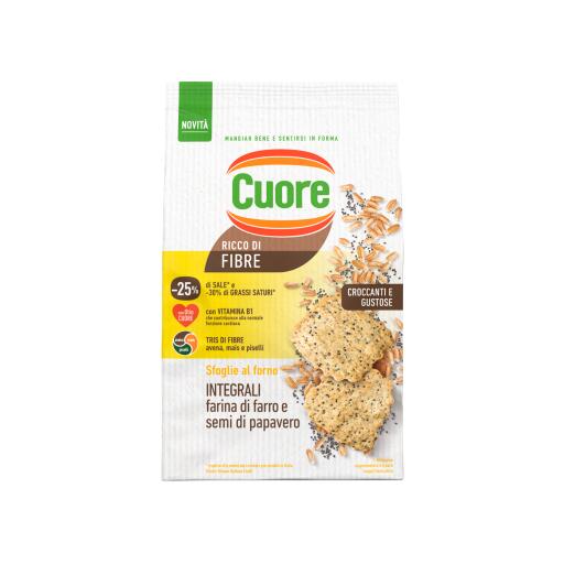 Sfoglie integrali farina di farro e semi di papavero 170g Cuore