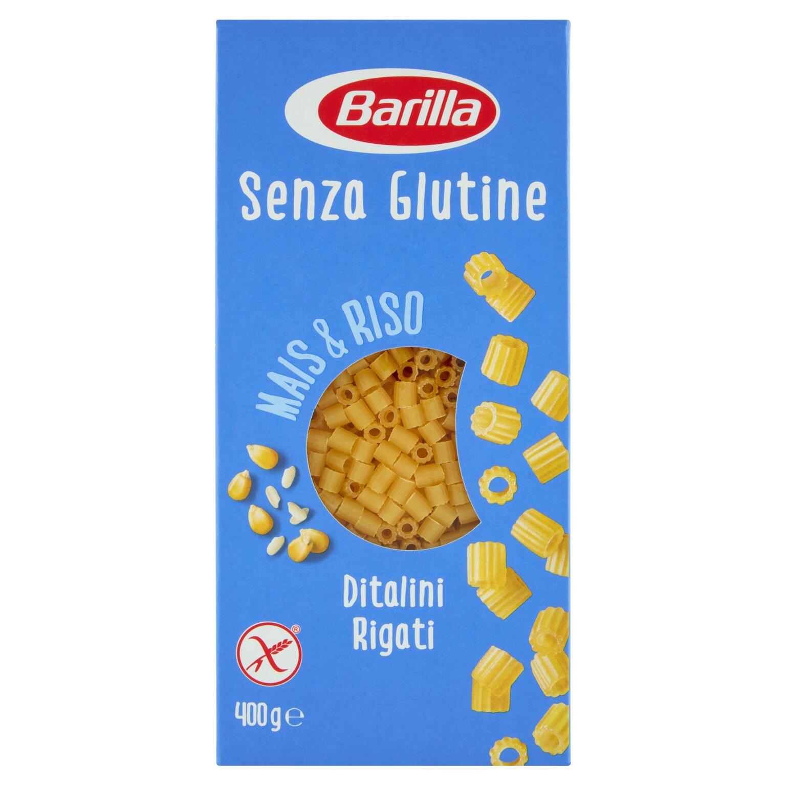 Ditalini rigati mais bianco, mais giallo e riso 400g Barilla senza glutine