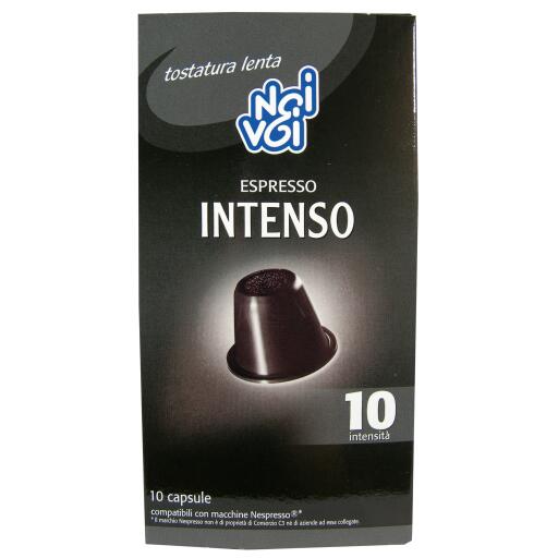Caffè gusto intenso 50g Noi&Voi confezione 10 capsule compatibili con macchine Nespresso