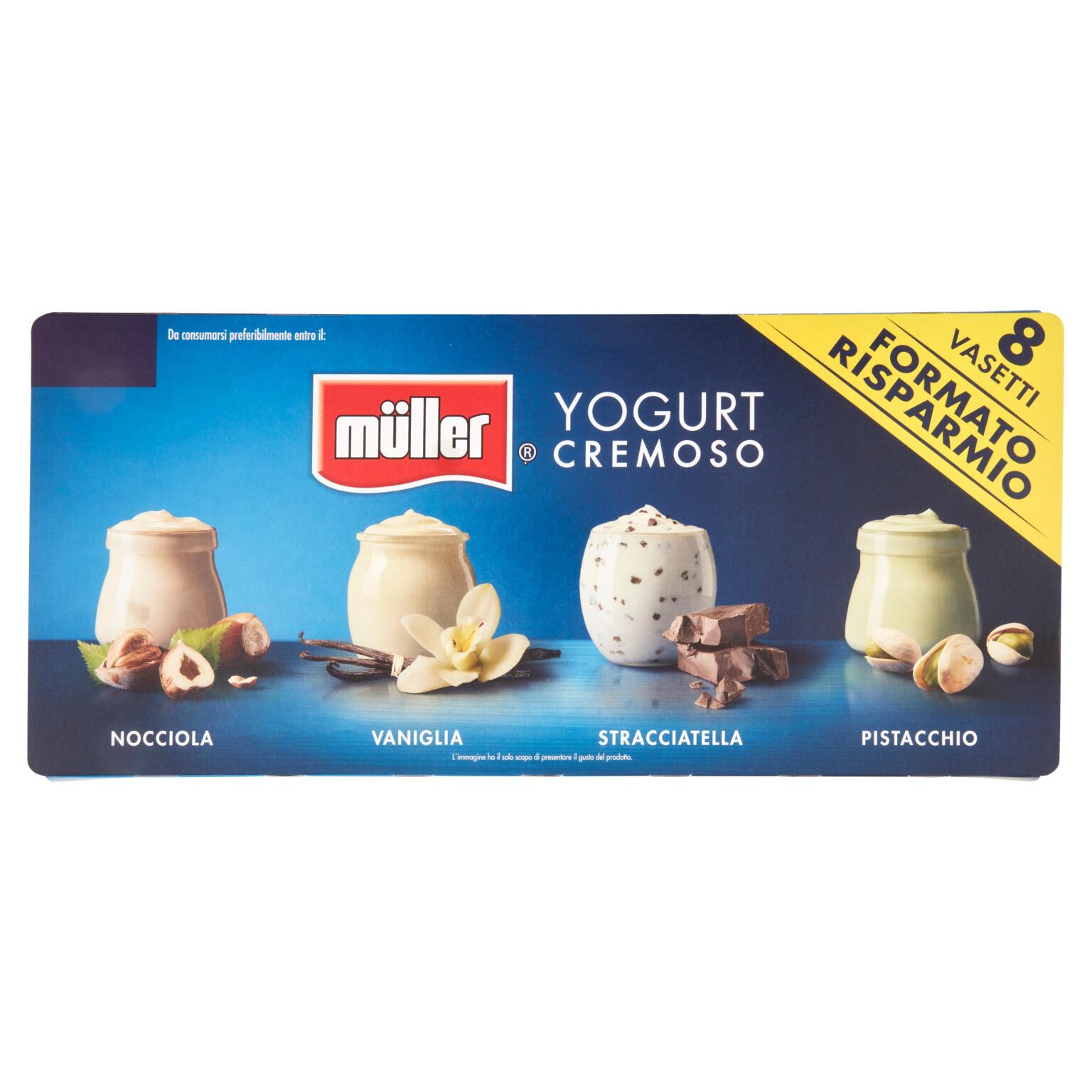 Yogurt stracciatella, vaniglia e caffè 8x125g Muller