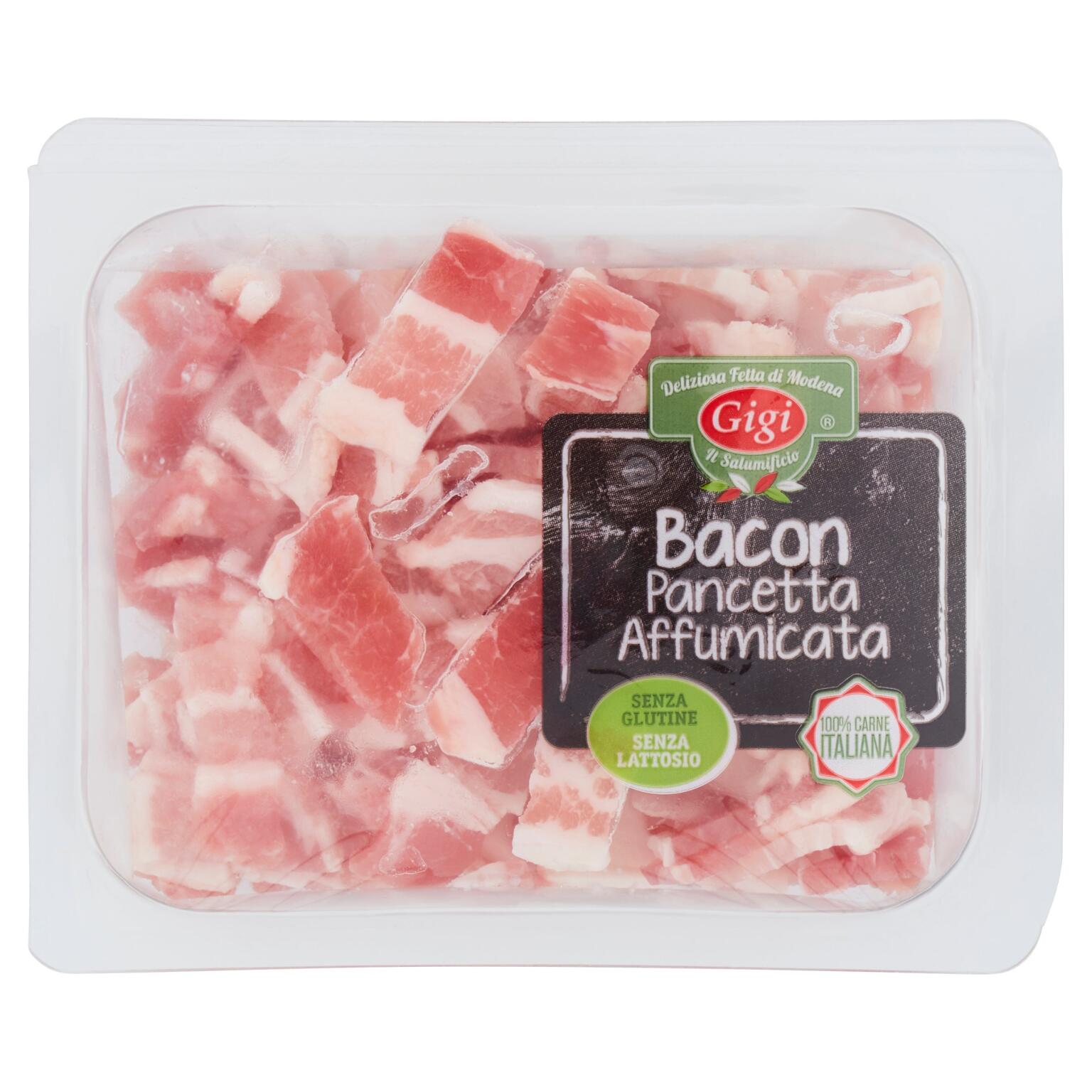 Pancetta affumicata taglio francese vaschetta 100g Gigi il salumificio