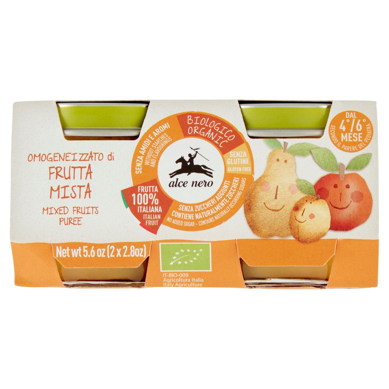 Omogeneizzato di frutta mista 2x80g Bio Alce Nero