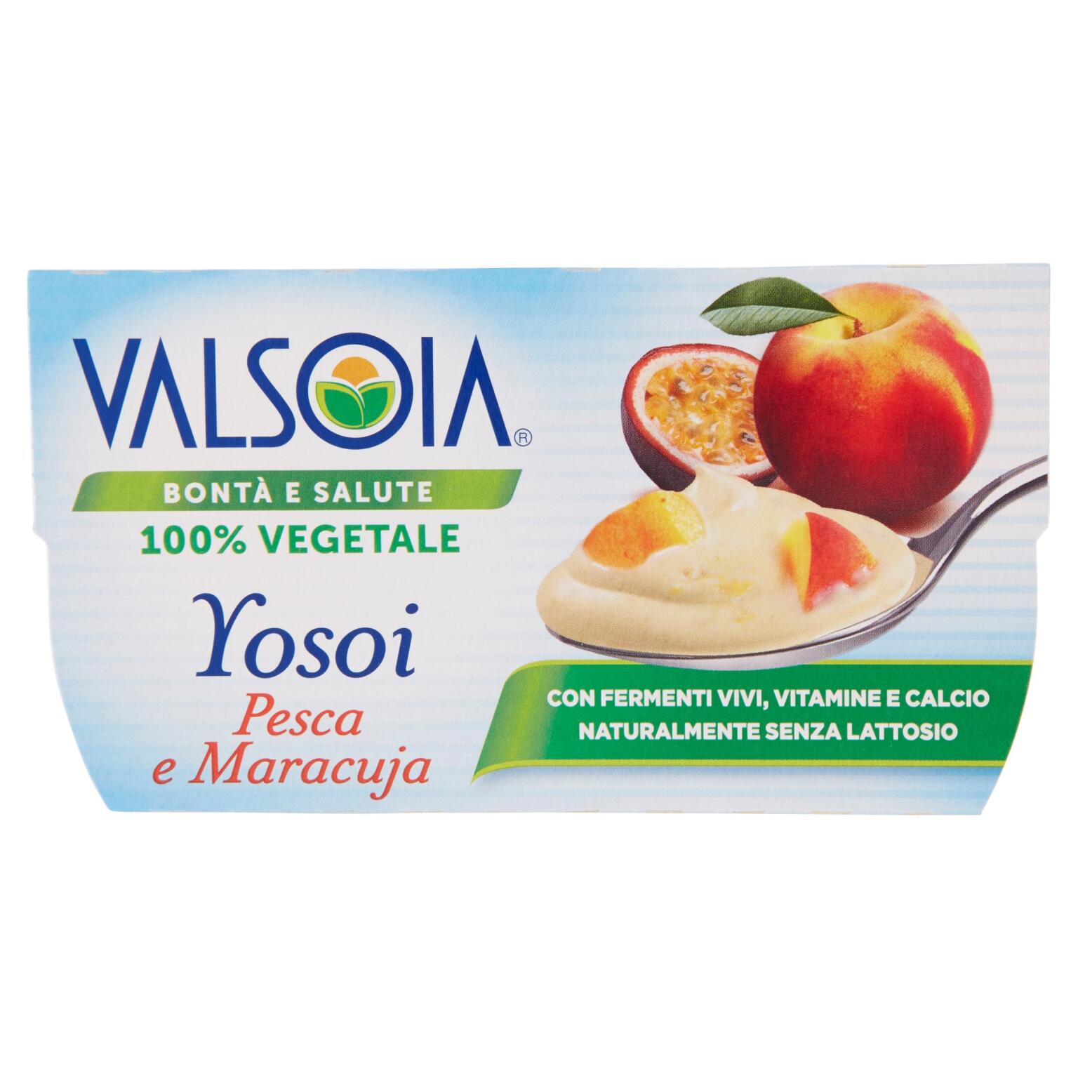 Yogurt Yosoi pesca e maracuja 2x125g Valsoia senza lattosio