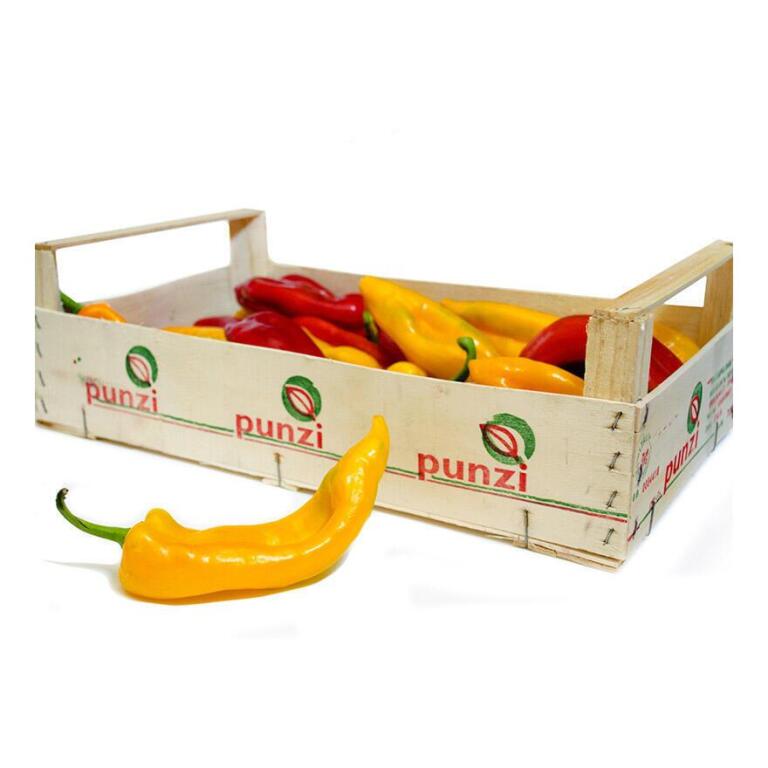 Peperoni corno verdi a cassa