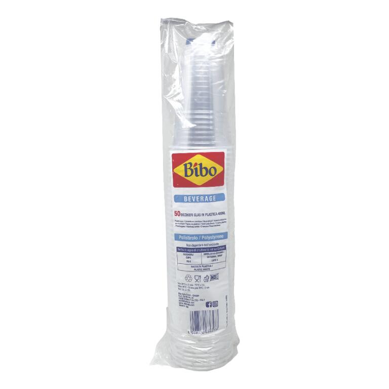 50 Bicchieri cc 390 effetto glass in pp (polipropilene)