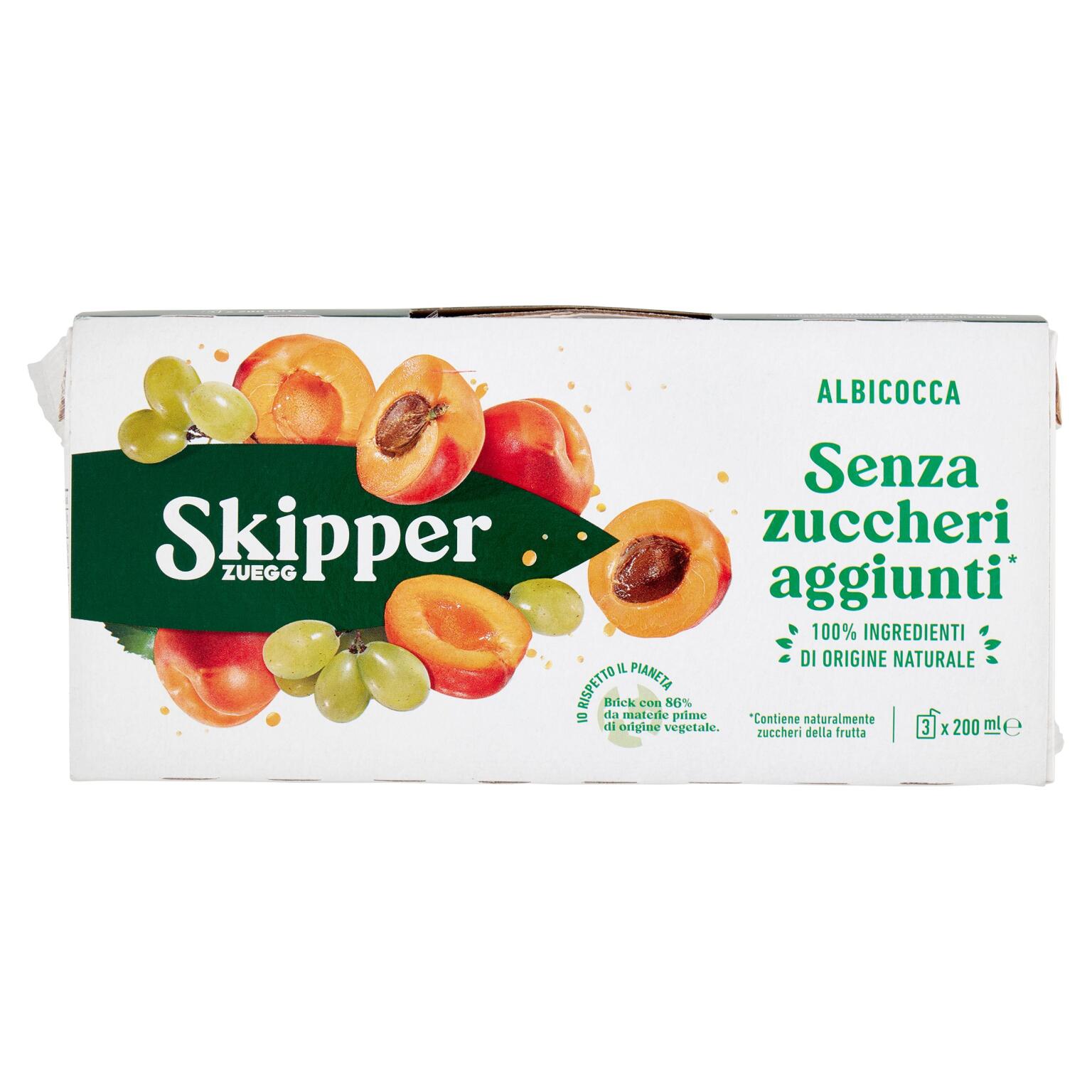 Skipper 3x200ml senza zucchero all'Albicocca Zuegg
