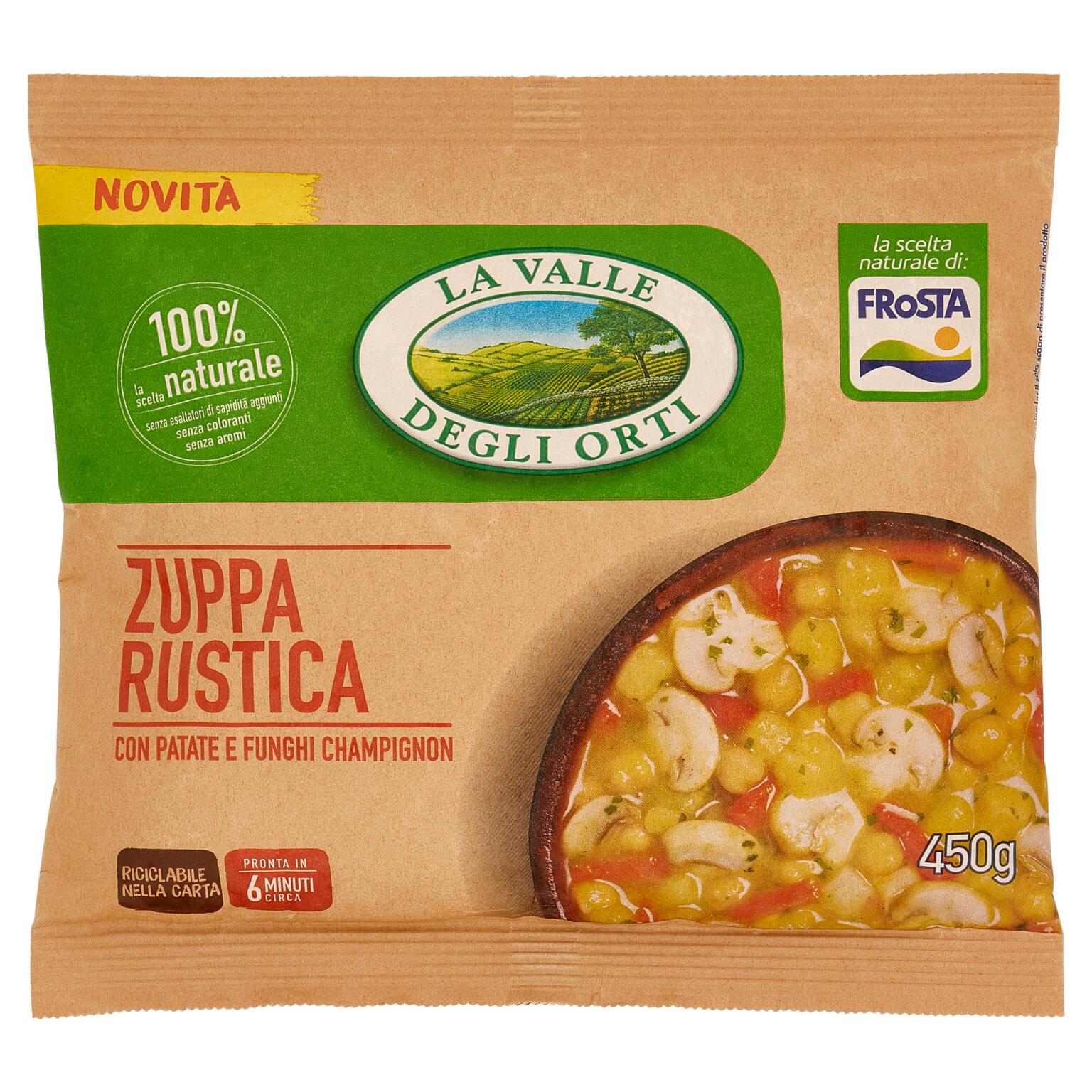 Zuppa rustica ai funghi e patate da 450g Frosta