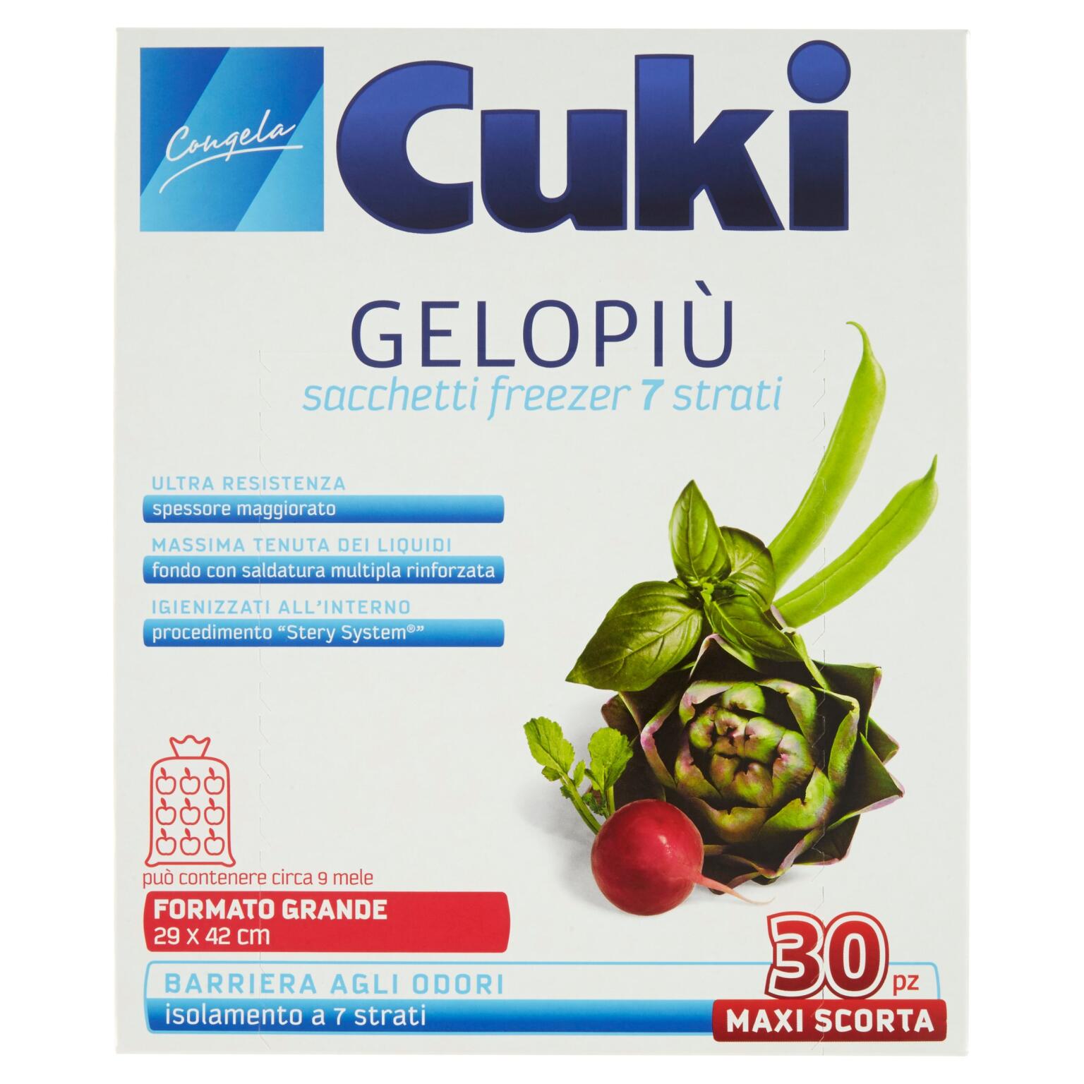 Sacchetto frezeer gelo più scorta grande 30pz 29x42cm Cuki