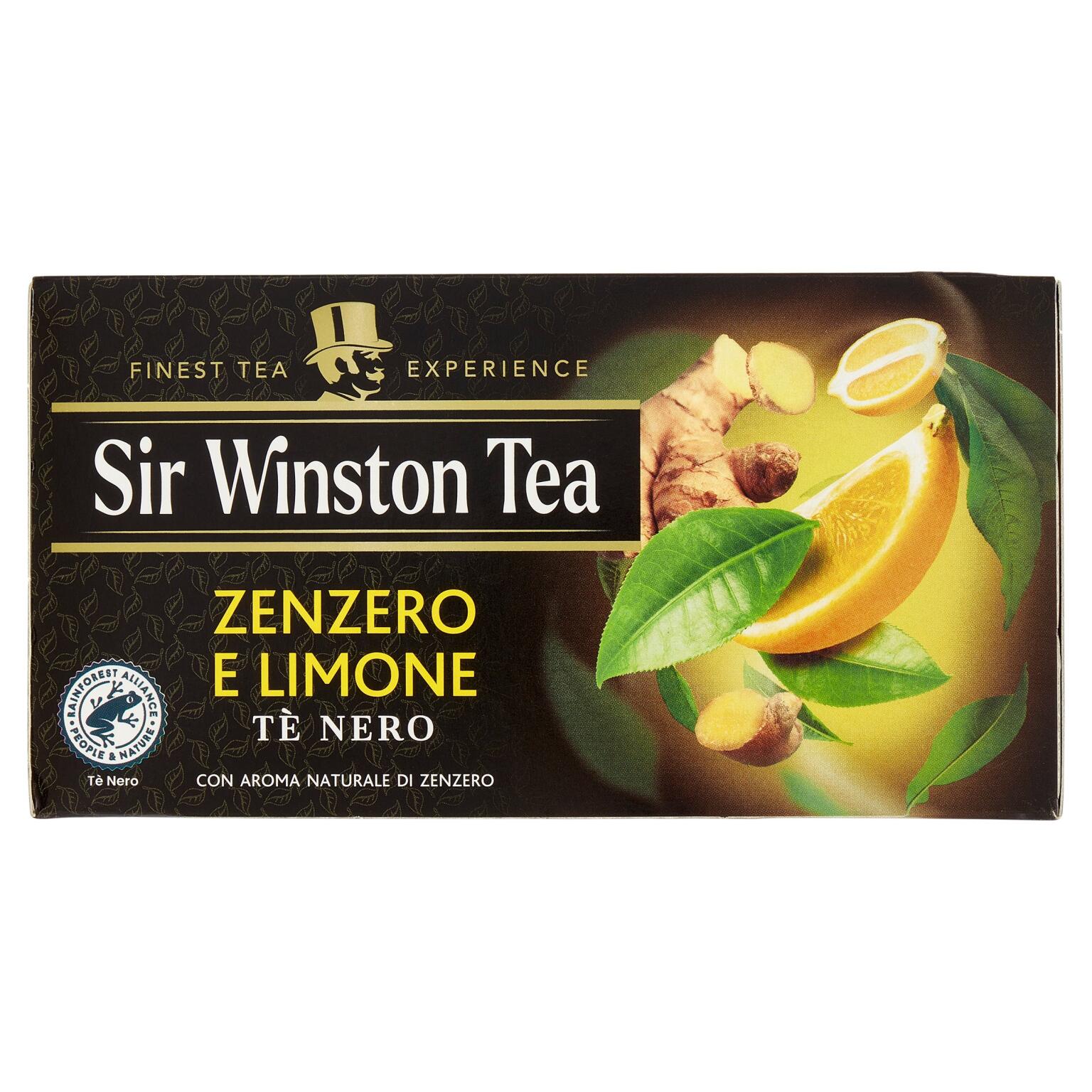 Tè nero zenzero e limone 20 filtri Sir Winston Tea