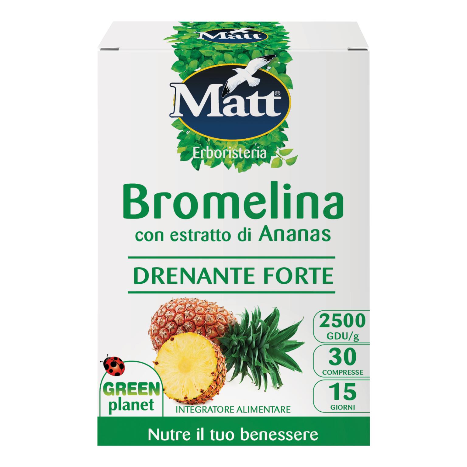 Bromelina drenante forte da 30compresse Matt