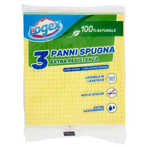 Panni spugna cellulosa 18x20cm 3 pezzi