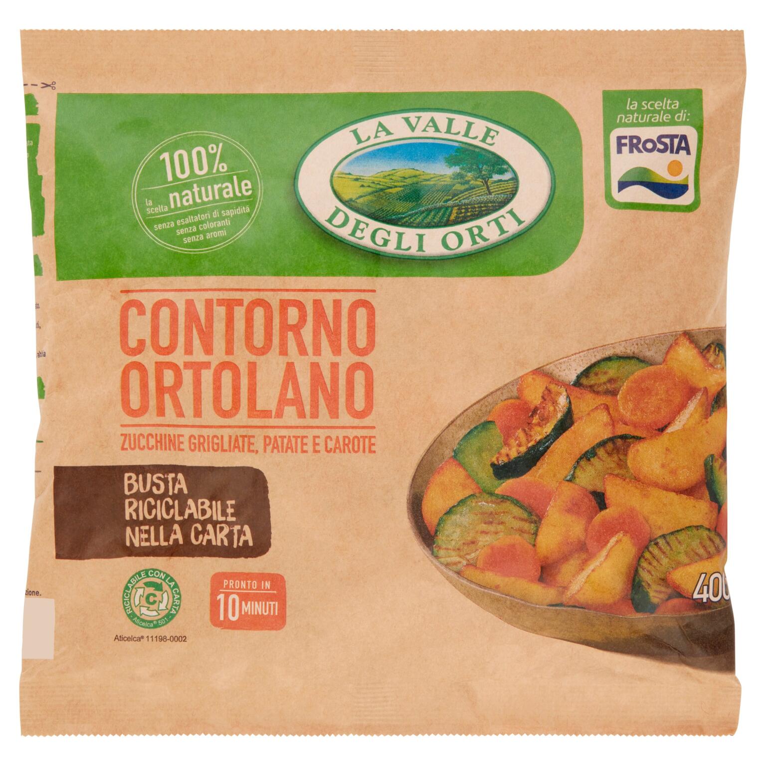 Contorno ortolano con patate, carote e zucchine   grigliate 400g La Valle Degli Orti