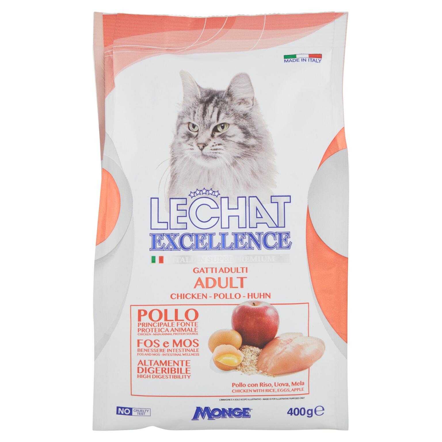 Croccantini Lechat excellence per gatto adulto 400g Monge