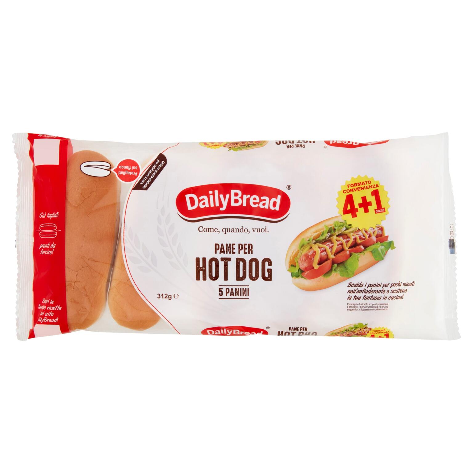 Hot Dog 4+1 gratis 312g DailyBread