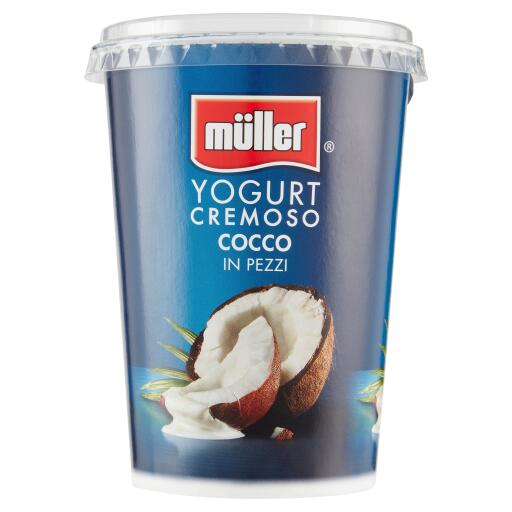 Yogurt con pezzi di frutta al cocco 500g Muller