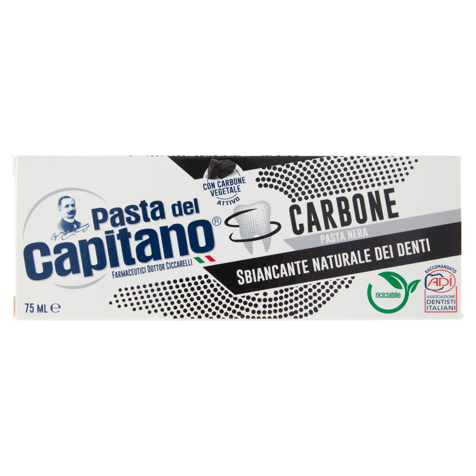Dentifricio carbone vegetale 75ml Pasta del Capitano
