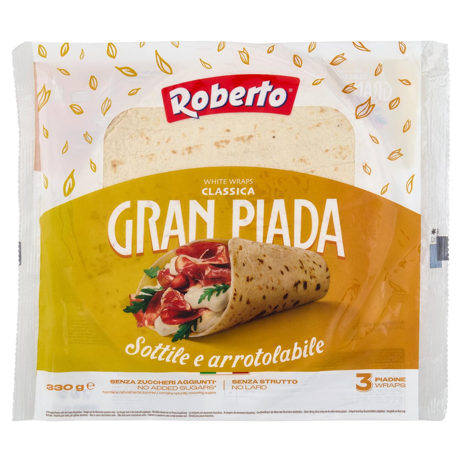 Gran Piada sfogliata e sottilissima 3pz 330g Roberto