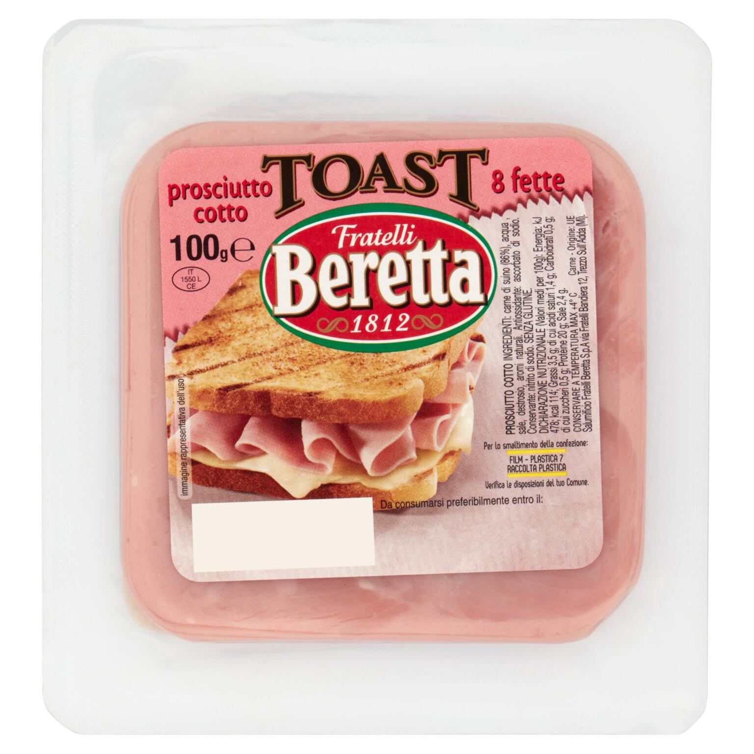 Prosciutto cotto toast 100g Fratelli Beretta