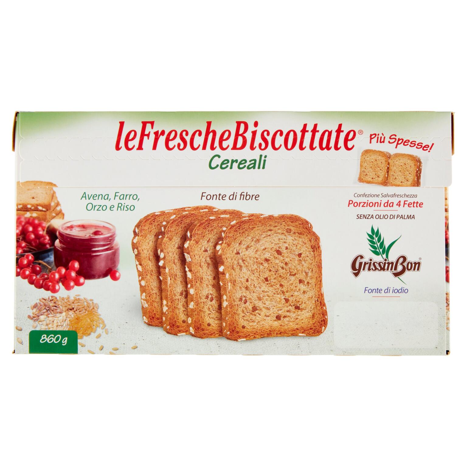 Fette Biscottate cereali 860g Grissin Bon