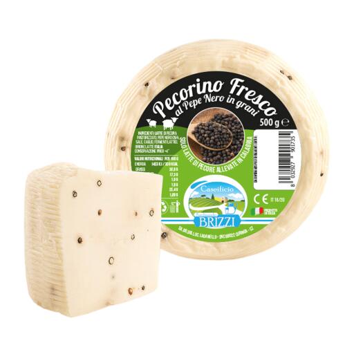 Pecorino al Pepe Nero sottovuoto 500g Caseificio Brizzi