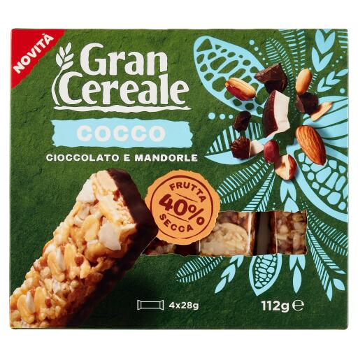 Barrette Grancereale Cocco/cioccolato fondente /mandorle 112g