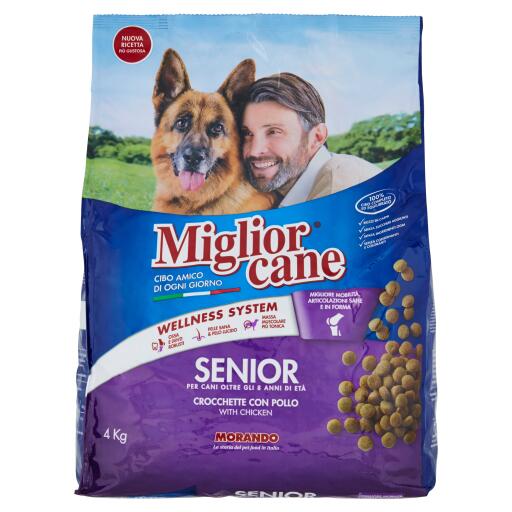 Migliorcane senior crocchette di pollo 4Kg Morando