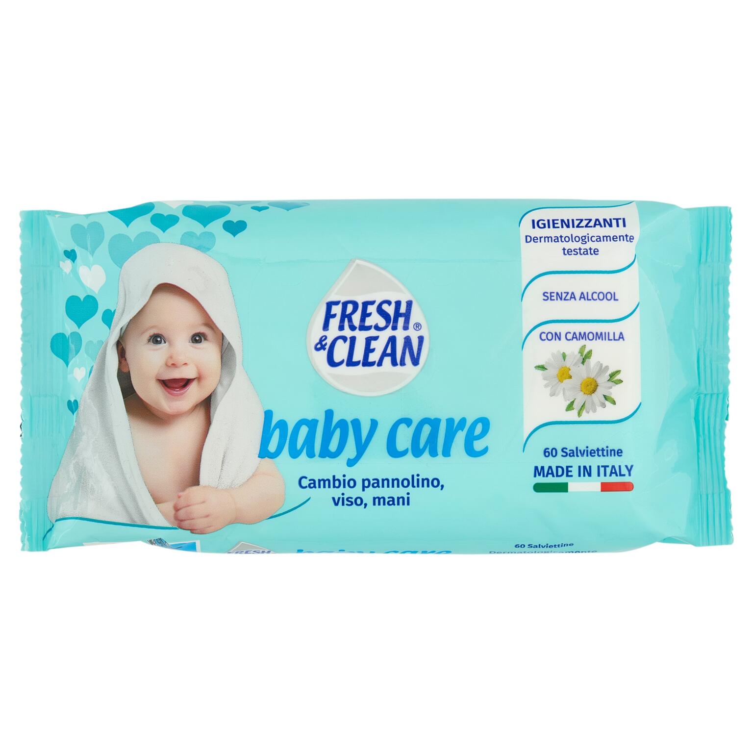Salviettine Fresh&Clean Baby Care 60pezzi igienizzanti
