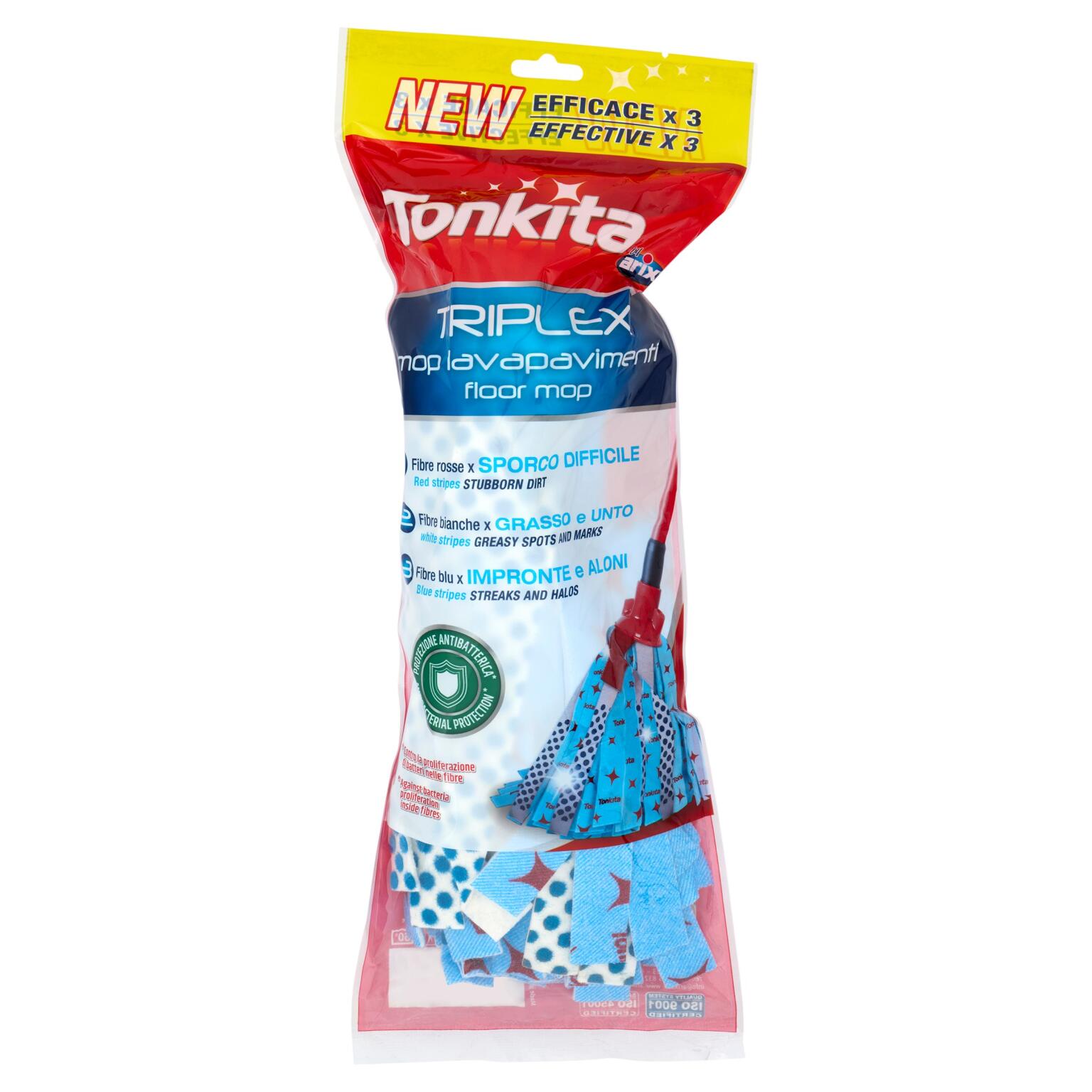 Mop ricambio con antibatteerico e parti abrasive Tonkita