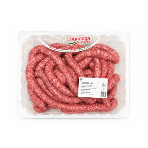 Salsiccia Luganega di suino confezione kg.2,50 sottovuoto