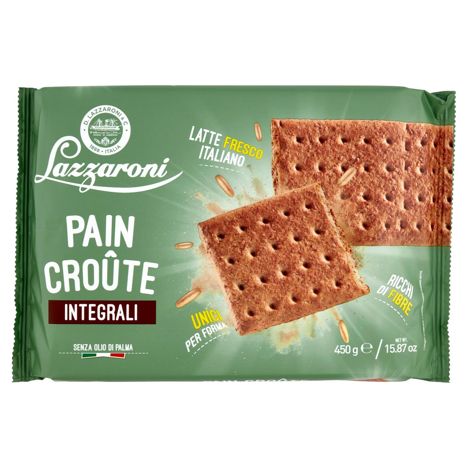 Biscotti croccanti Pain Croute integrali 450g Lazzaroni
