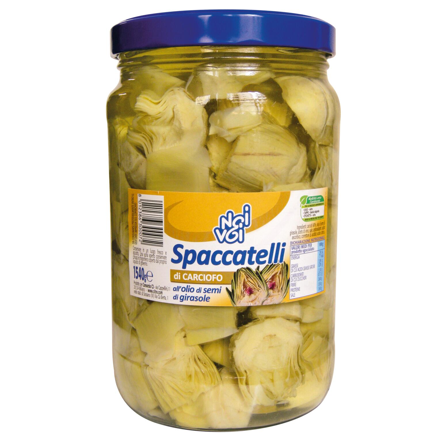 Carciofi spaccati in olio di semi di girasole 1,54Kg Noi&Voi
