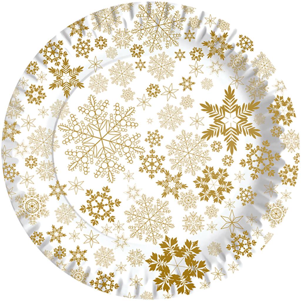 10Piatti Piani in cartoncino d.18 Dopla Gold Ice