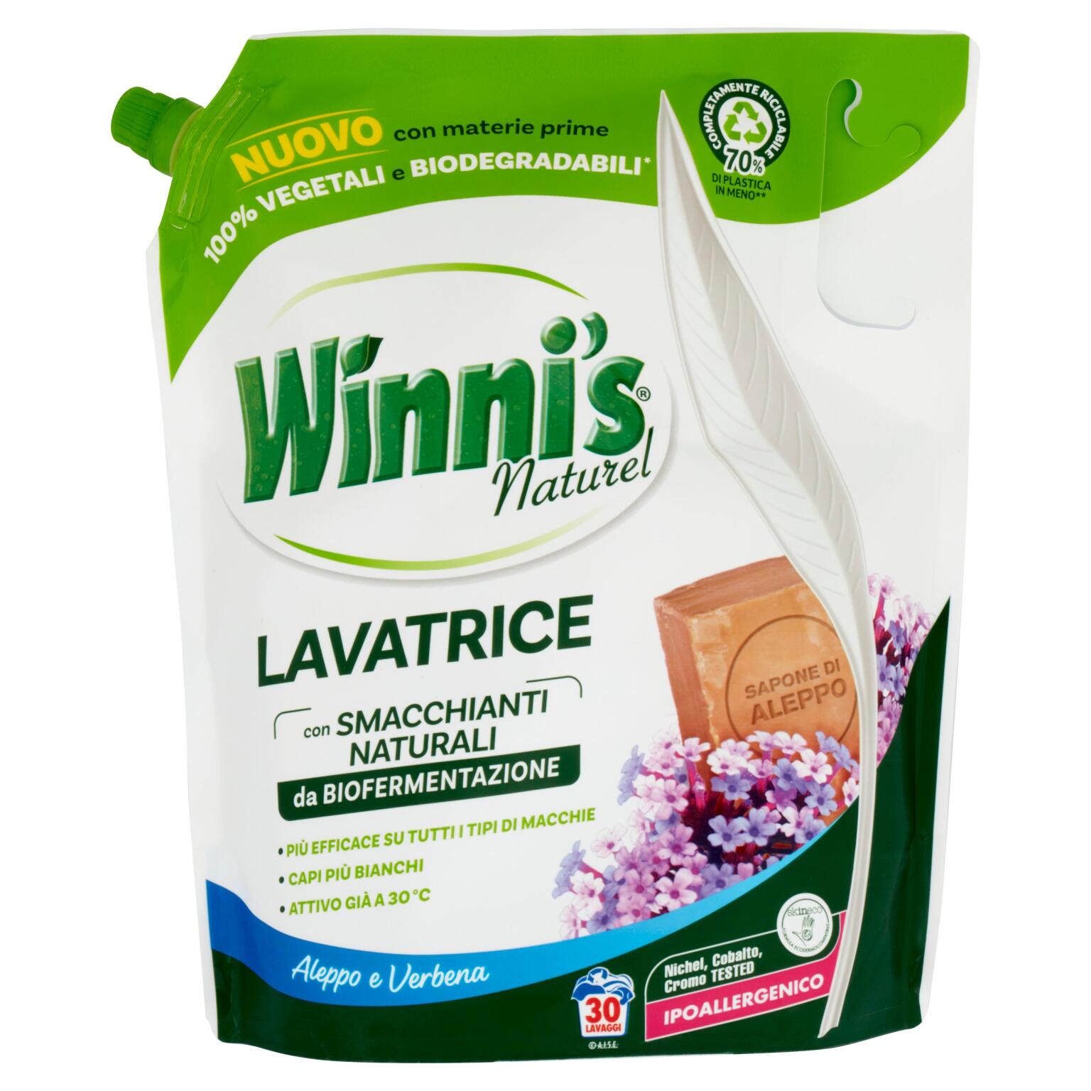 Detersivo lavatrice aleppo e verbena, 30 lavaggi, 1350ml Winni's